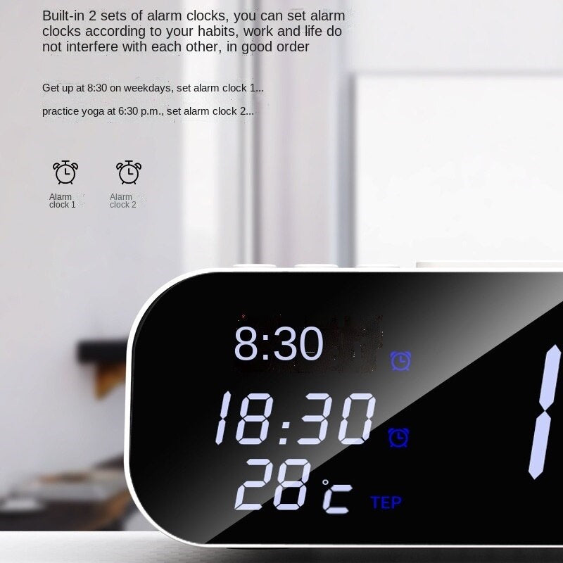 15W Three in one Wireless Charger Temperature Tester Multi Alarm Clock