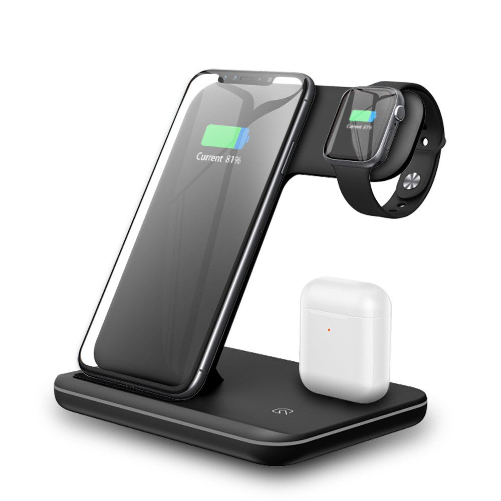 Vertical Three in one Wireless Mobile Phone Watch Charger