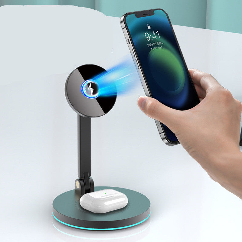 2 in 1 Magnetic Wireless Charger Stand For Mini Pro Max Fast Charging