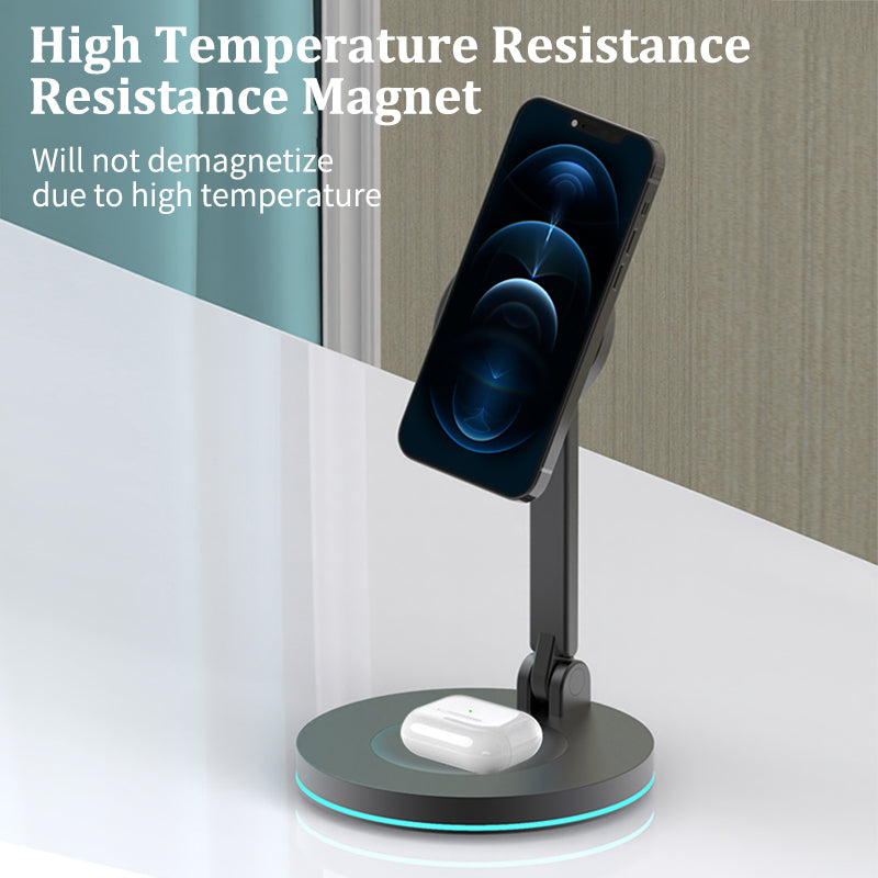 2 in 1 Magnetic Wireless Charger Stand For Mini Pro Max Fast Charging