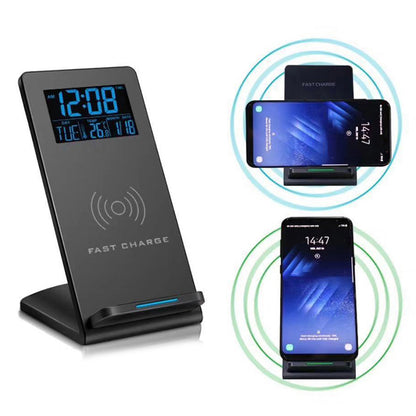 Alarm Clock Wireless Charger Mobile Phone Holder  Desktop