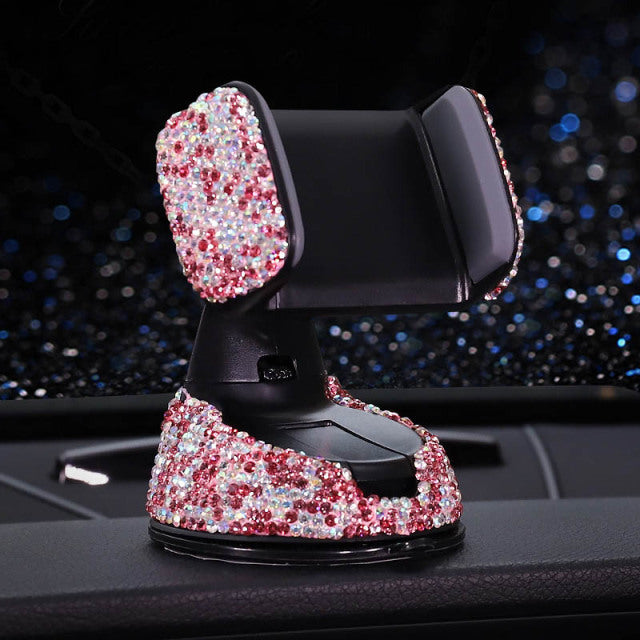 Crystal Rhinestones Degree Car Phone Holder