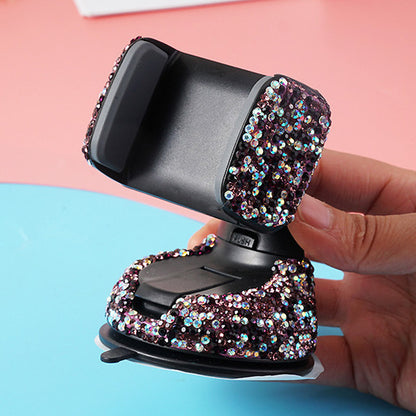 Crystal Rhinestones Degree Car Phone Holder