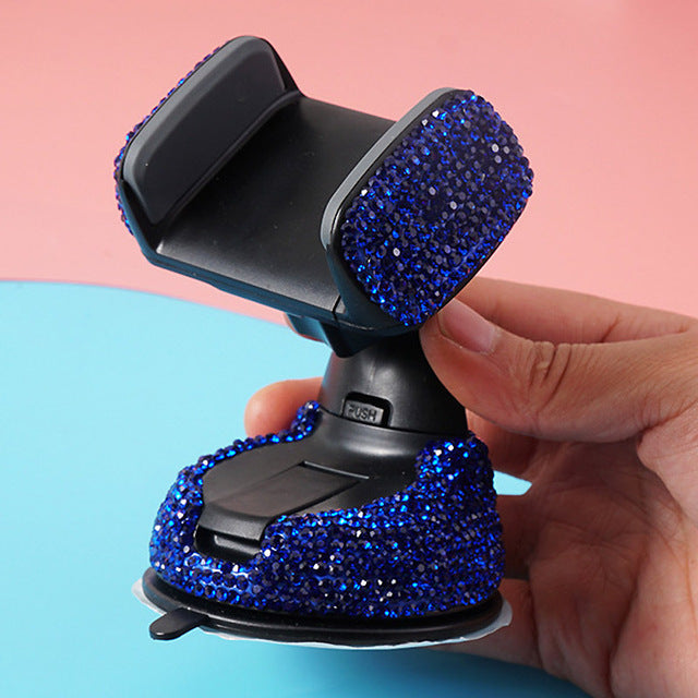 Crystal Rhinestones Degree Car Phone Holder