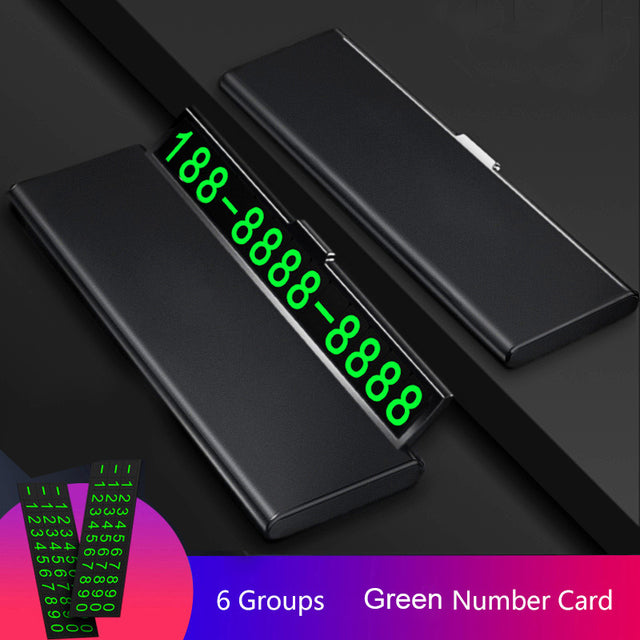 Car Temporary Parking Card Phone Number Ultra-thin Drawer Hideable Luminous