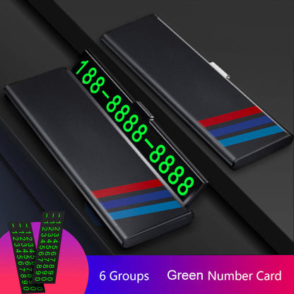 Car Temporary Parking Card Phone Number Ultra-thin Drawer Hideable Luminous