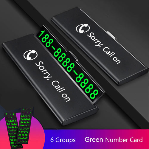 Car Temporary Parking Card Phone Number Ultra-thin Drawer Hideable Luminous