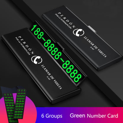 Car Temporary Parking Card Phone Number Ultra-thin Drawer Hideable Luminous