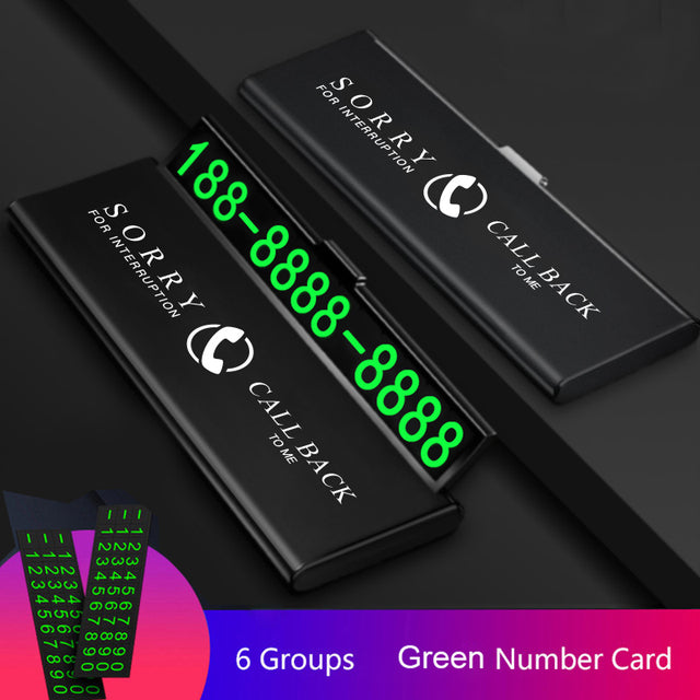 Car Temporary Parking Card Phone Number Ultra-thin Drawer Hideable Luminous