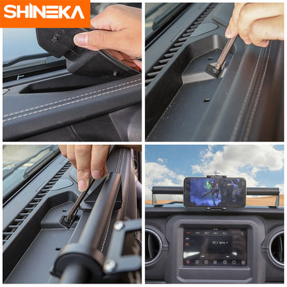 SHINEKA GPS Bracket For Jeep Gladiator JT 2018+ Car Mobile Phone Support Holder