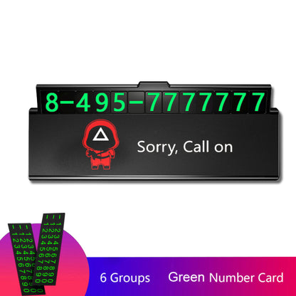 Car Temporary Parking Card Phone Number Ultra-thin Drawer Hideable Luminous