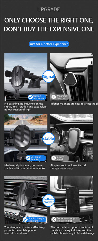 360° Car Phone Holder Adjustable Suction Cup Type Smartphone Stand