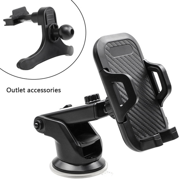 360° Car Phone Holder Adjustable Suction Cup Type Smartphone Stand