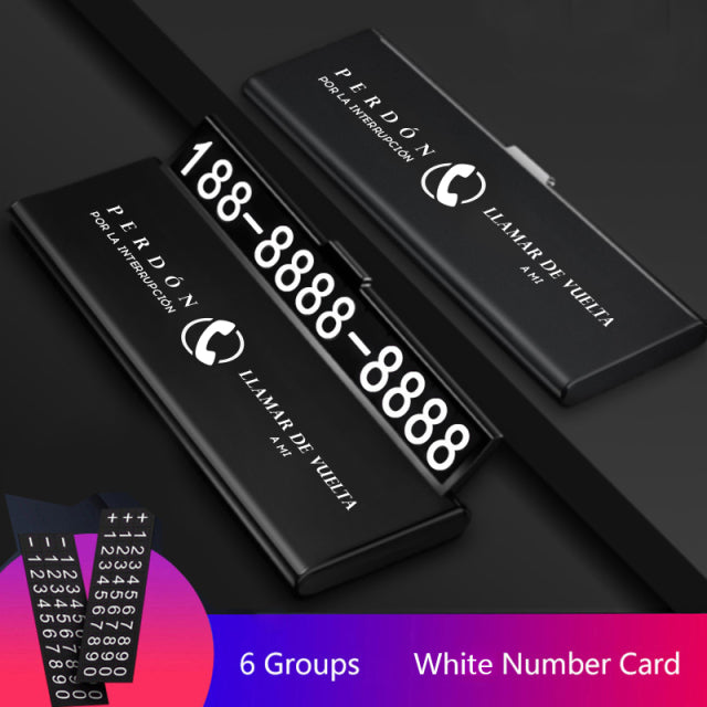 Car Temporary Parking Card Phone Number Ultra-thin Drawer Hideable Luminous