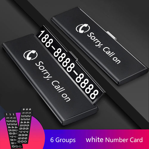 Car Temporary Parking Card Phone Number Ultra-thin Drawer Hideable Luminous