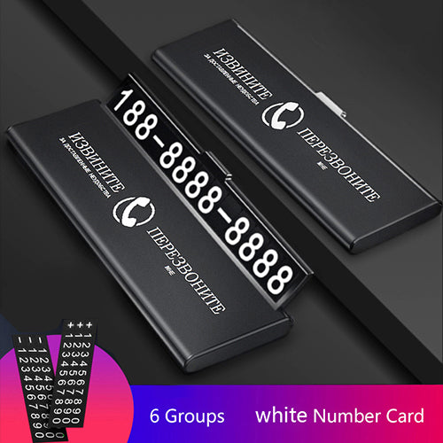 Car Temporary Parking Card Phone Number Ultra-thin Drawer Hideable Luminous