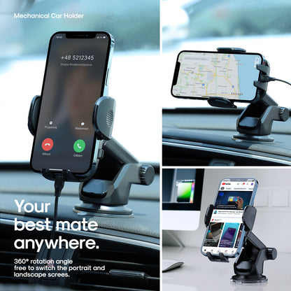 Dashboard Phone Holder for Car  Widest View 9in Flexible Long Arm