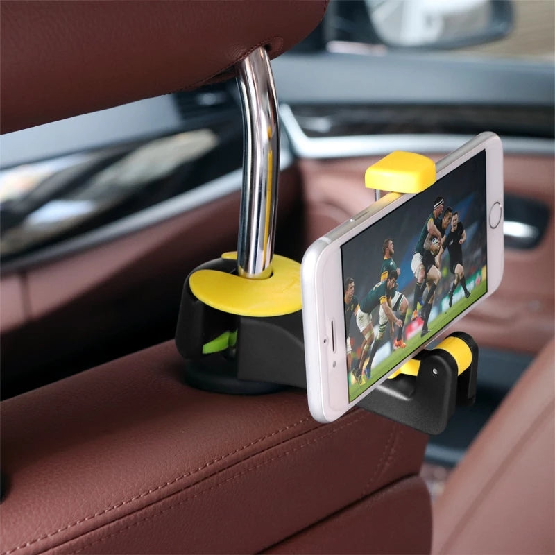 2 in 1 Car Headrest Hook with Phone Holder