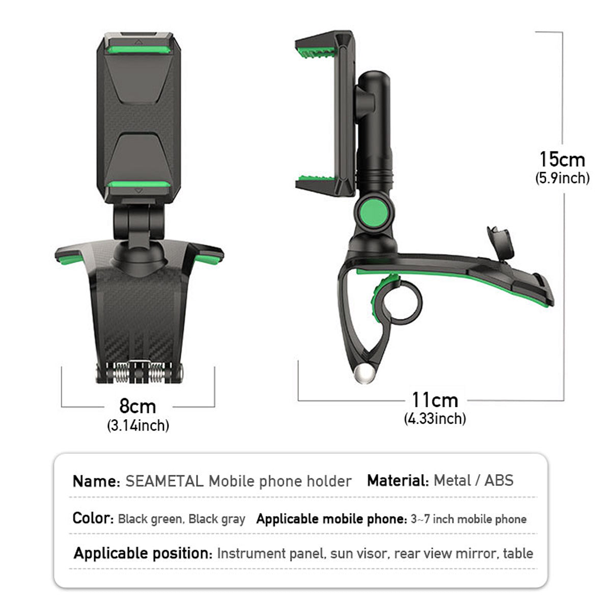 1200 Degree Rotating Car Phone Holder For Universal Cell Phone Support